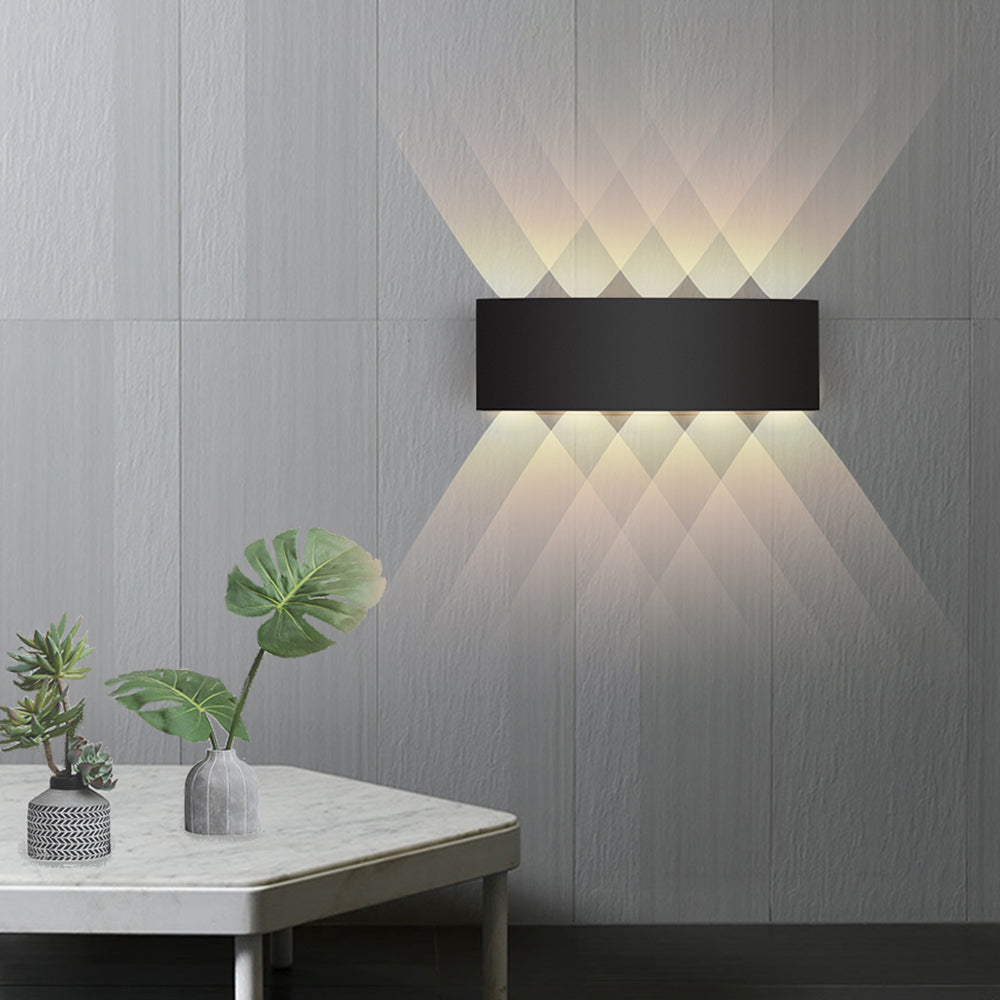 Black diamond beam wall light warm LED diamond pattern living room