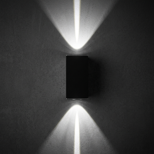 Black COB LED outdoor wall sconce IP65 neutral white 4000K up down light